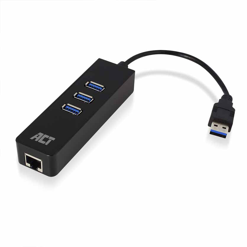ACT, AC6310 USB3.0 TO 3-PORT HUB WITH GIGABIT ADAPTER