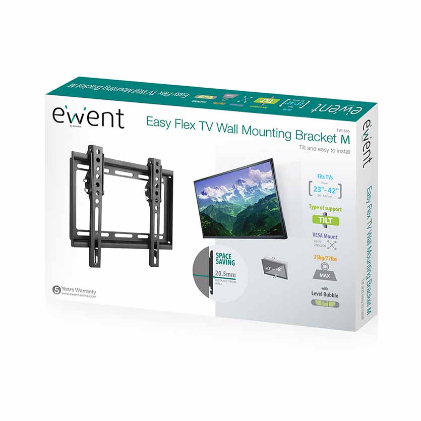 EWENT EW1506 EASY TV WALL MOUNT FIX UPTO 42″, MAX.35KG, TILT