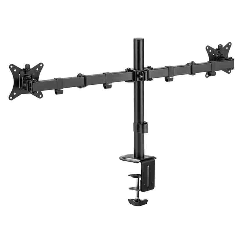 LC-POWER LC-EQE-A32B-D DUAL MONITOR ARM FOR 17”-32” 9KG max. PER ARM BLACK