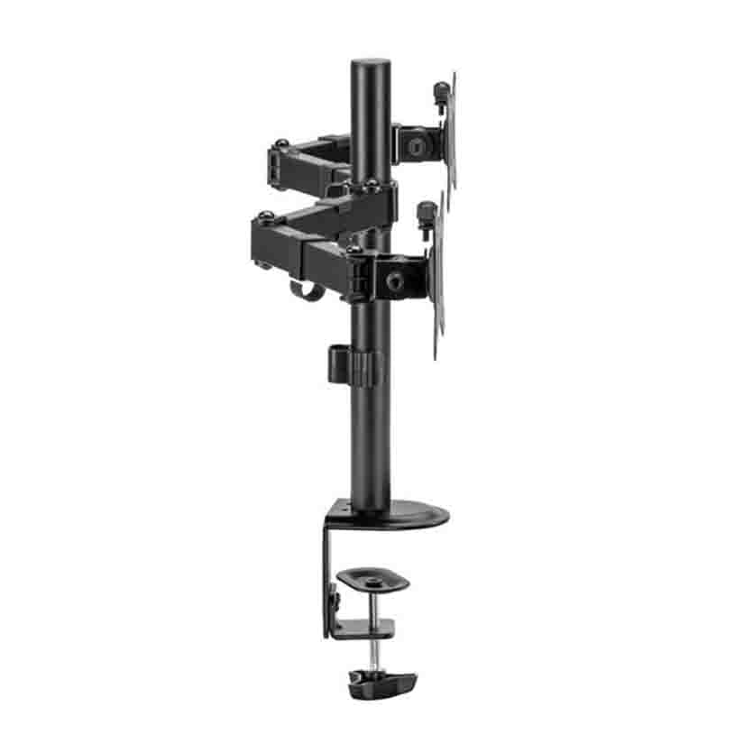 LC-POWER LC-EQE-A32B-D DUAL MONITOR ARM FOR 17”-32” 9KG max. PER ARM BLACK