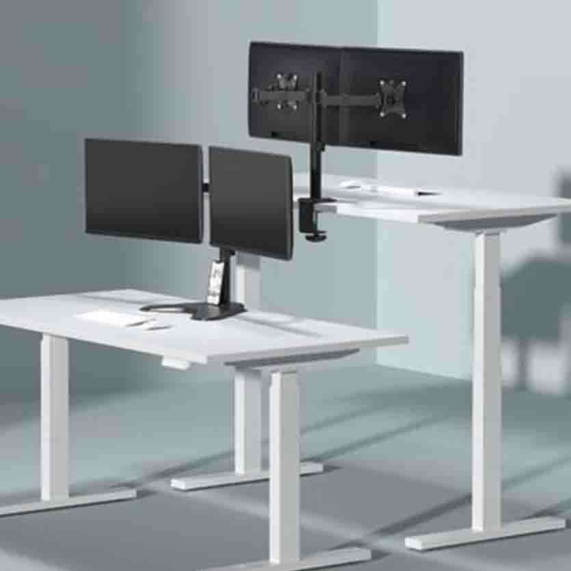 LC-POWER LC-EQE-A32B-D DUAL MONITOR ARM FOR 17”-32” 9KG max. PER ARM BLACK