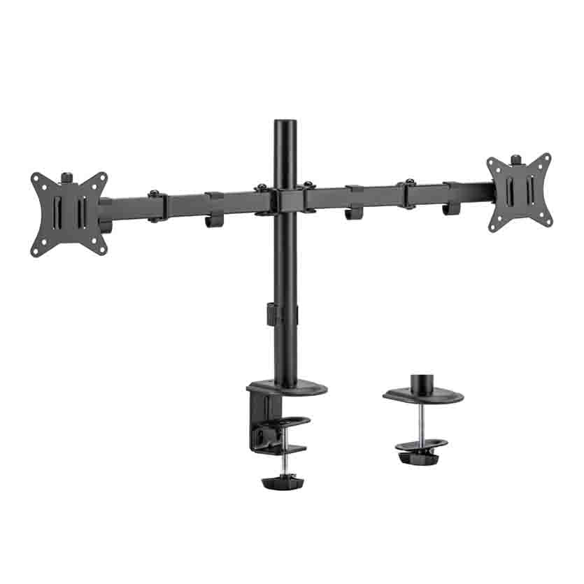 LC-POWER LC-EQE-A32B-D DUAL MONITOR ARM FOR 17”-32” 9KG max. PER ARM BLACK