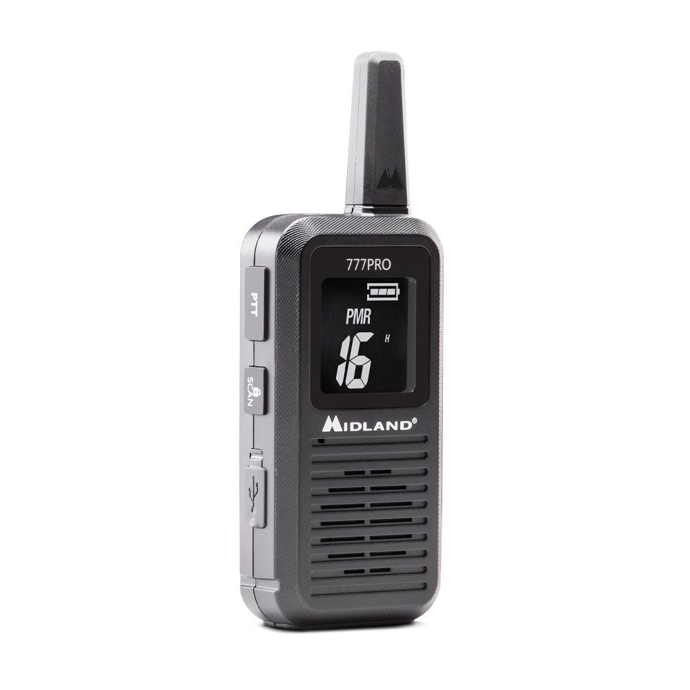 Midland 777PRO Business PMR Radios Valibox includes 2x Earphones, 2x Lanyards & Carry Case