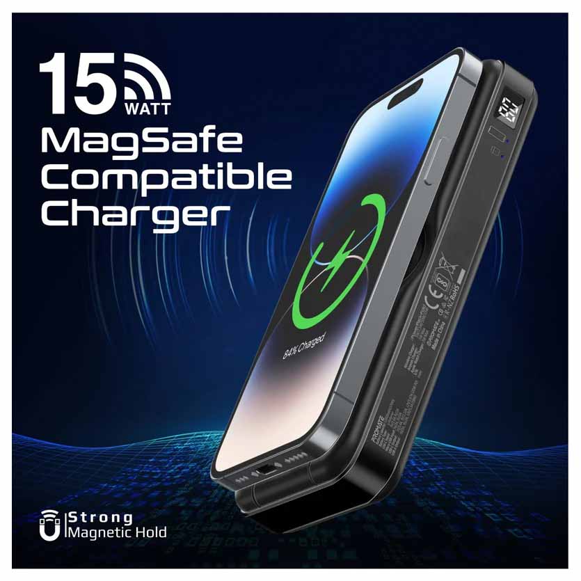 PROMATE POWERPACK-FOLD 5-IN-1 FOLDABLE MAGSAFE COMPATIBLE W/LESS POWERBANK