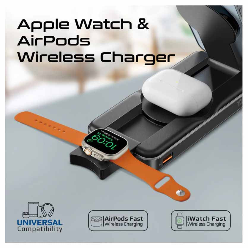 PROMATE POWERPACK-FOLD 5-IN-1 FOLDABLE MAGSAFE COMPATIBLE W/LESS POWERBANK