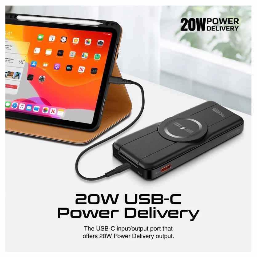 PROMATE POWERPACK-FOLD 5-IN-1 FOLDABLE MAGSAFE COMPATIBLE W/LESS POWERBANK