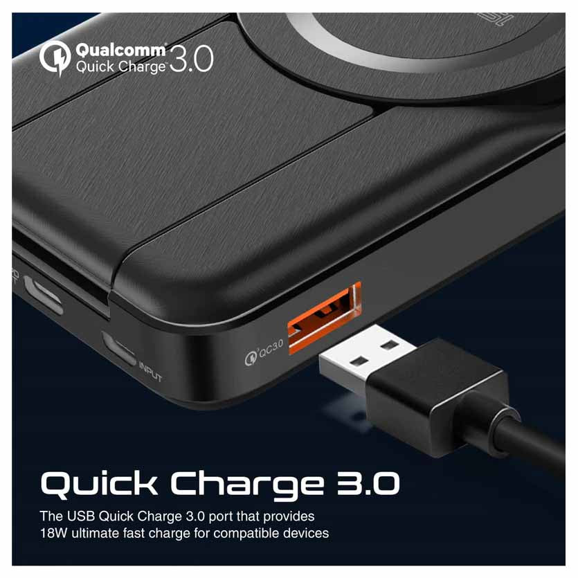 PROMATE POWERPACK-FOLD 5-IN-1 FOLDABLE MAGSAFE COMPATIBLE W/LESS POWERBANK