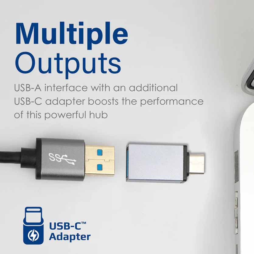 PROMATE, EZHUB-7 USB 7-PORT HUB3.0 & USB-C DATA & CHARGE, ALUMINIUM ALLOY