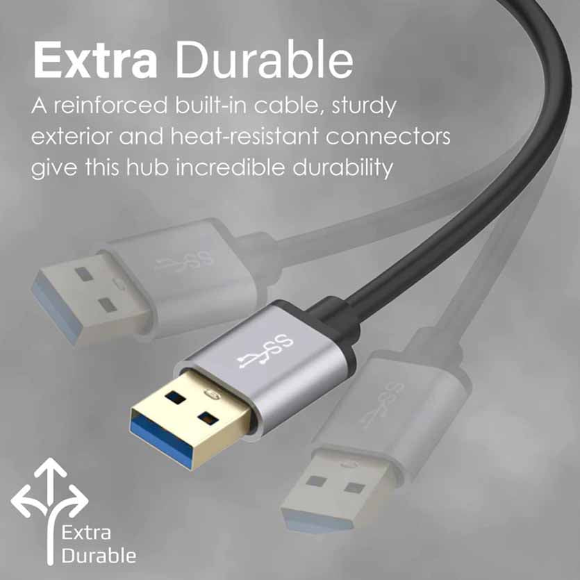 PROMATE, EZHUB-7 USB 7-PORT HUB3.0 & USB-C DATA & CHARGE, ALUMINIUM ALLOY