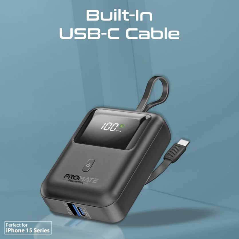 PROMATE POWERPOD-10.BLACK 10000mAh COMPACT POWERBANK 35W