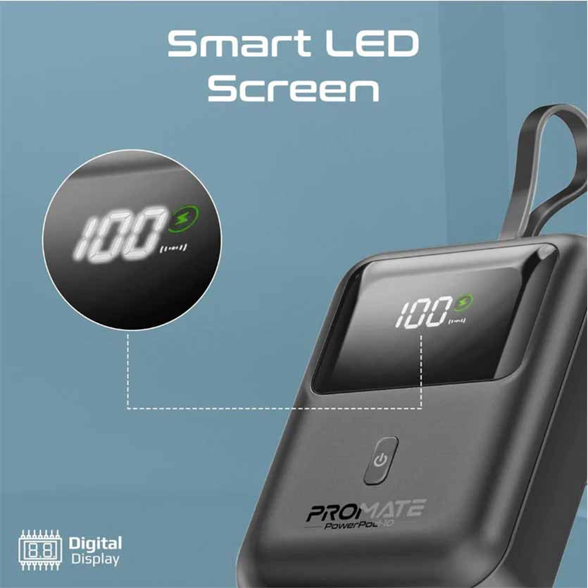 PROMATE POWERPOD-10.BLACK 10000mAh COMPACT POWERBANK 35W