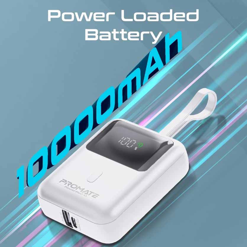 PROMATE POWERPOD-10.WHITE 10000mAh COMPACT POWERBANK 35W