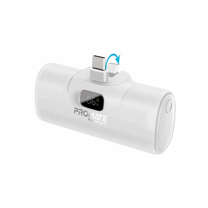PROMATE POWERUP-C.WHITE 5000mAh COMPACT POWERBANK 20W