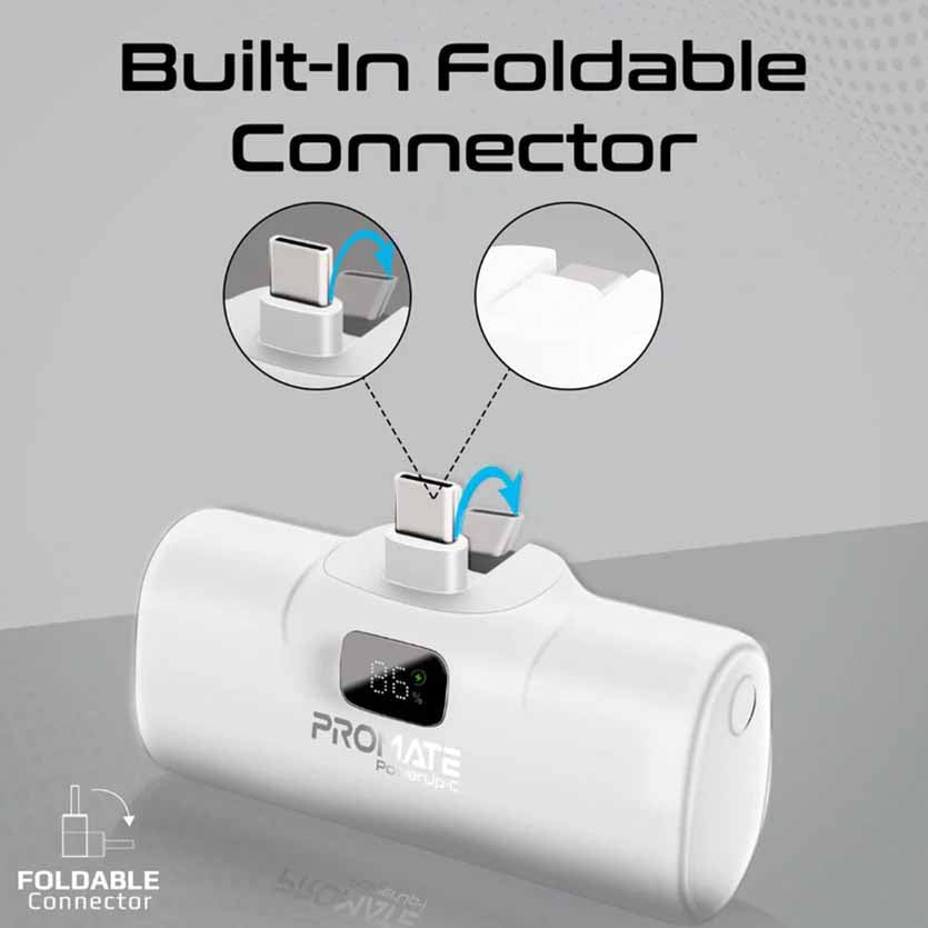 PROMATE POWERUP-C.WHITE 5000mAh COMPACT POWERBANK 20W