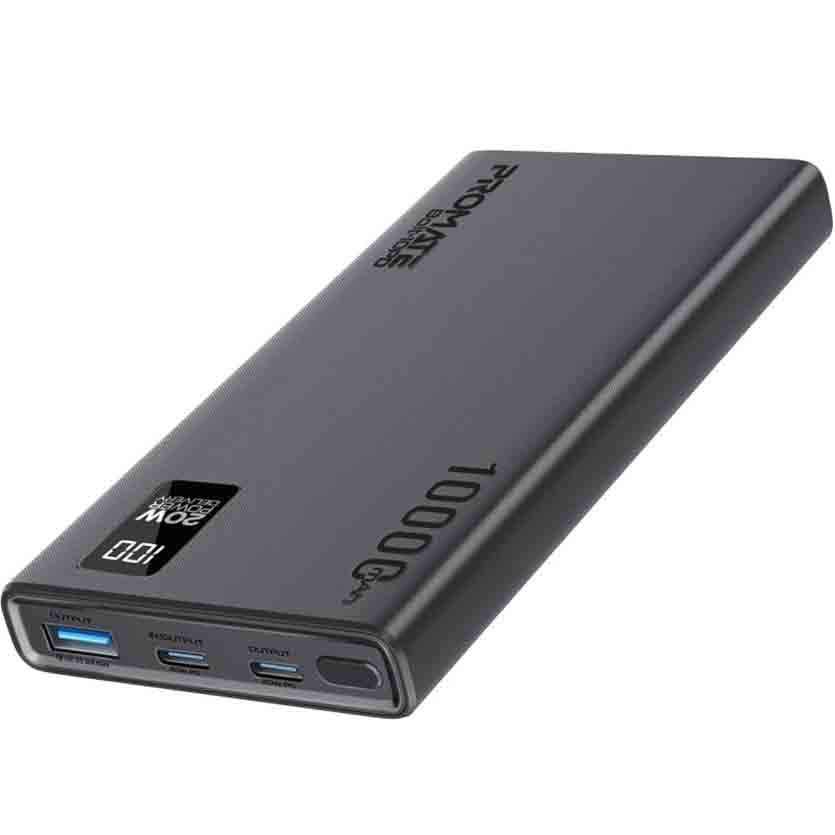 PROMATE BOLT-10PD.BLACK 10000mAh COMPACT SMART POWERBANK