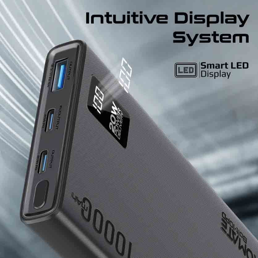 PROMATE BOLT-10PD.BLACK 10000mAh COMPACT SMART POWERBANK