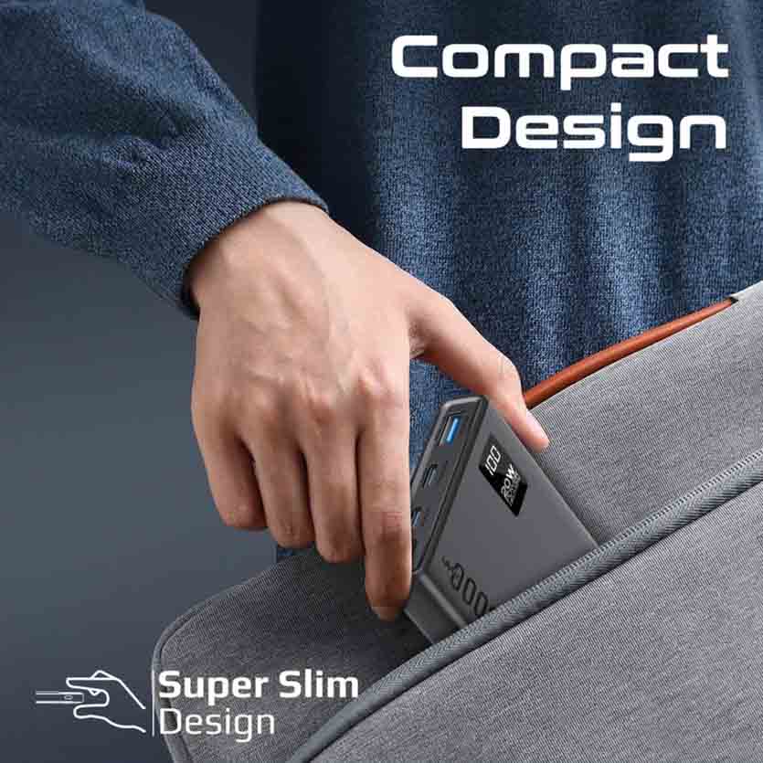 PROMATE BOLT-10PD.BLACK 10000mAh COMPACT SMART POWERBANK