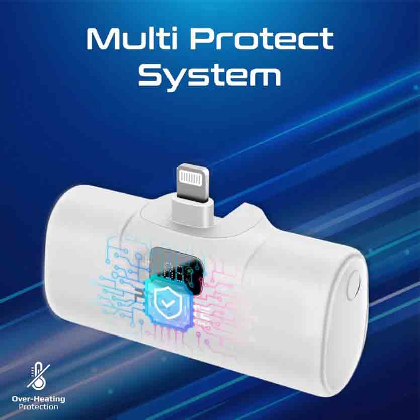 PROMATE POWERUP-I.WHITE 5000mAh COMPACT FAST POWERBANK CONNECTOR