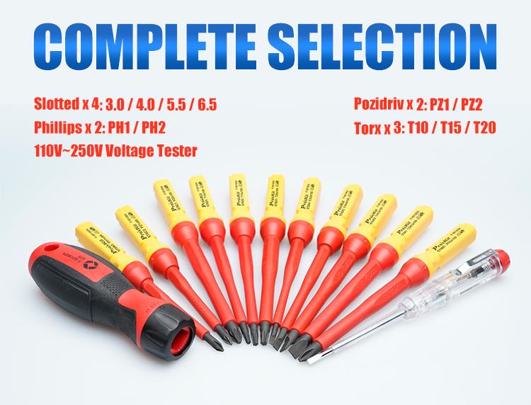 Proskit SD-V861 VDE Insulated Screwdriver Set of 13 pcs & Carry Case