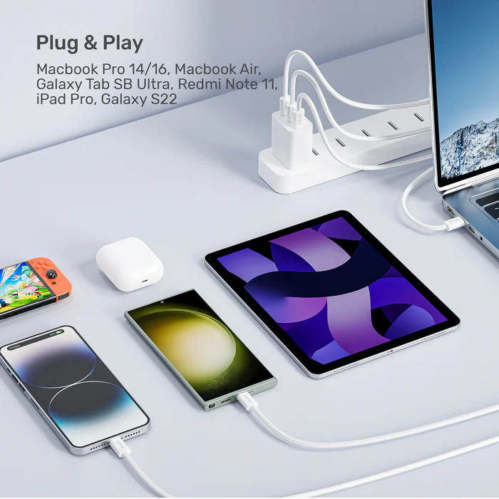 Unitek Magnetic USB-C Cable 100W 1.0m White C1414AWH-1M