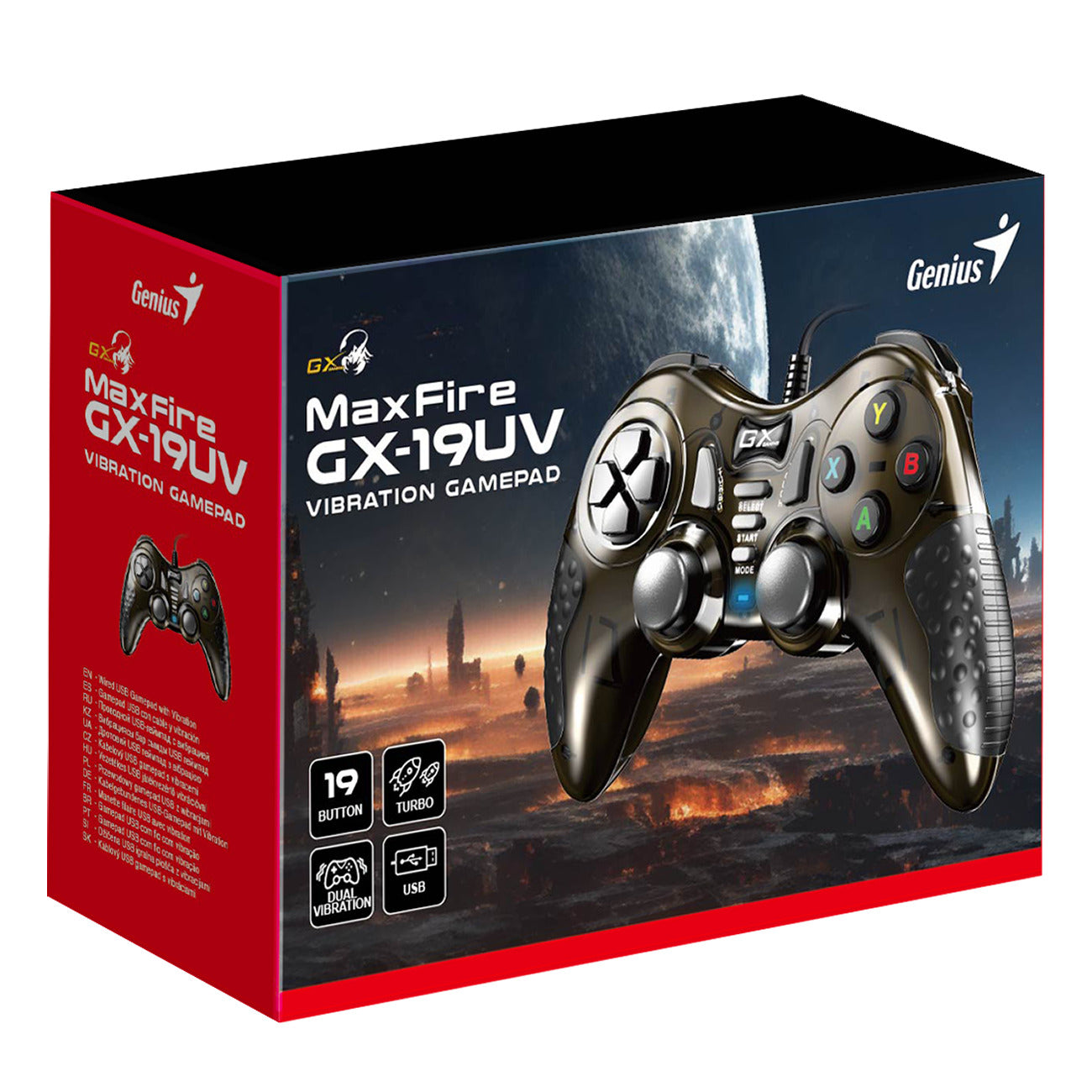 Genius GX-19UV Gaming Gamepad Dual Vibration-19 Buttons PC/PS3/PS4