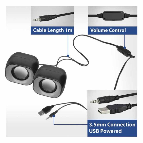 EMINENT EM3513 SPEAKERS 2.0 2*3W RMS USB POWERED