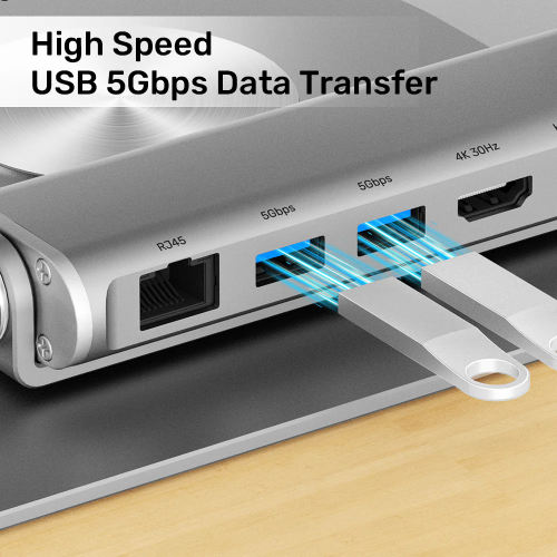 Unitek Laptop Stand with USB Hub 4K30Hz HDMI + FE Lan + PD100W D1109B