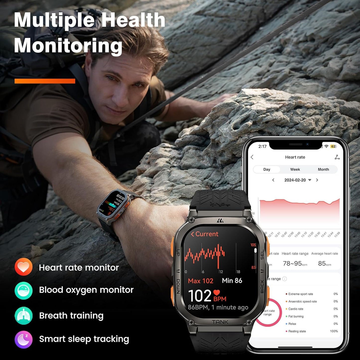 Kospet TANK M3 ULTRA Rugged Smartwatch GPS Silicone Black