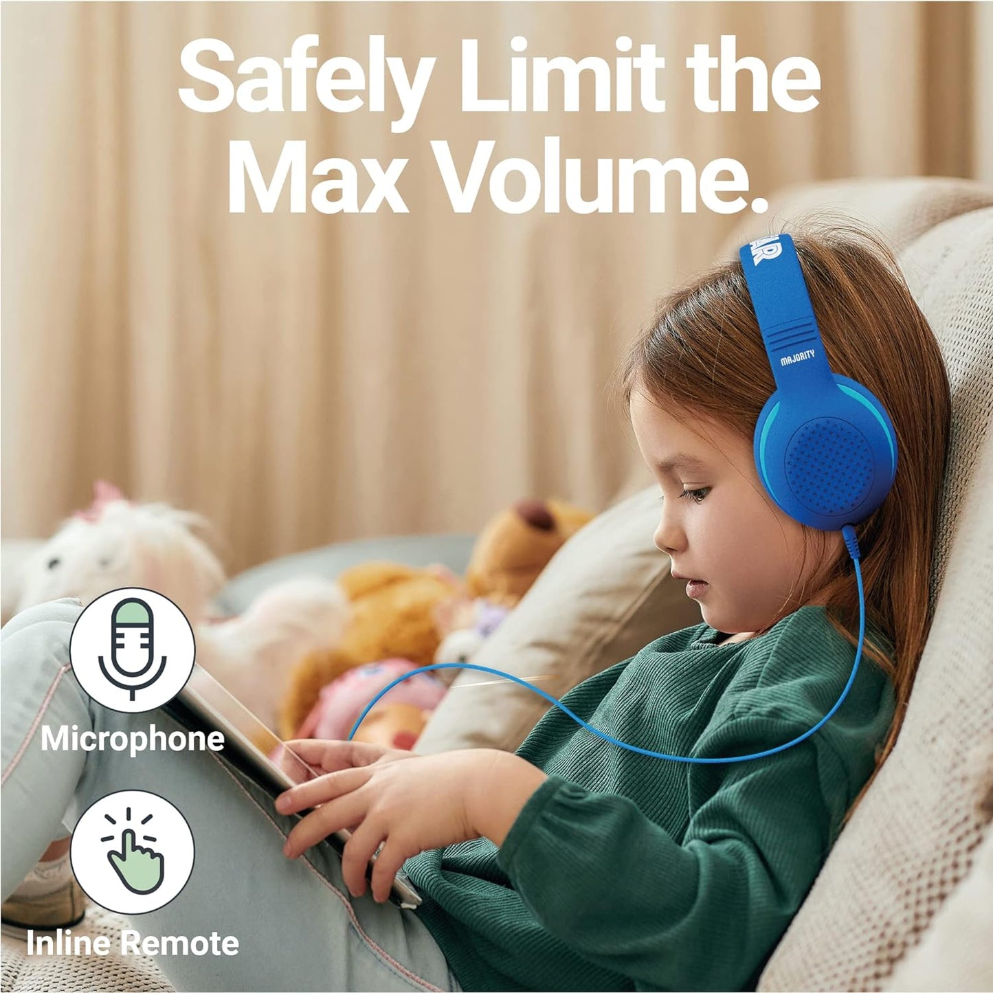 Majority SUPERSTAR Kids Over Ear Headphones Blue