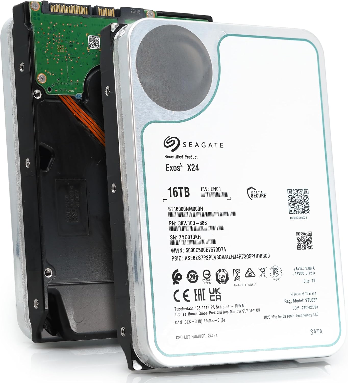 Seagate Exos X24 16TB HDD Enterprise/NAS ST16000NM000H-FR RECERTIFIED