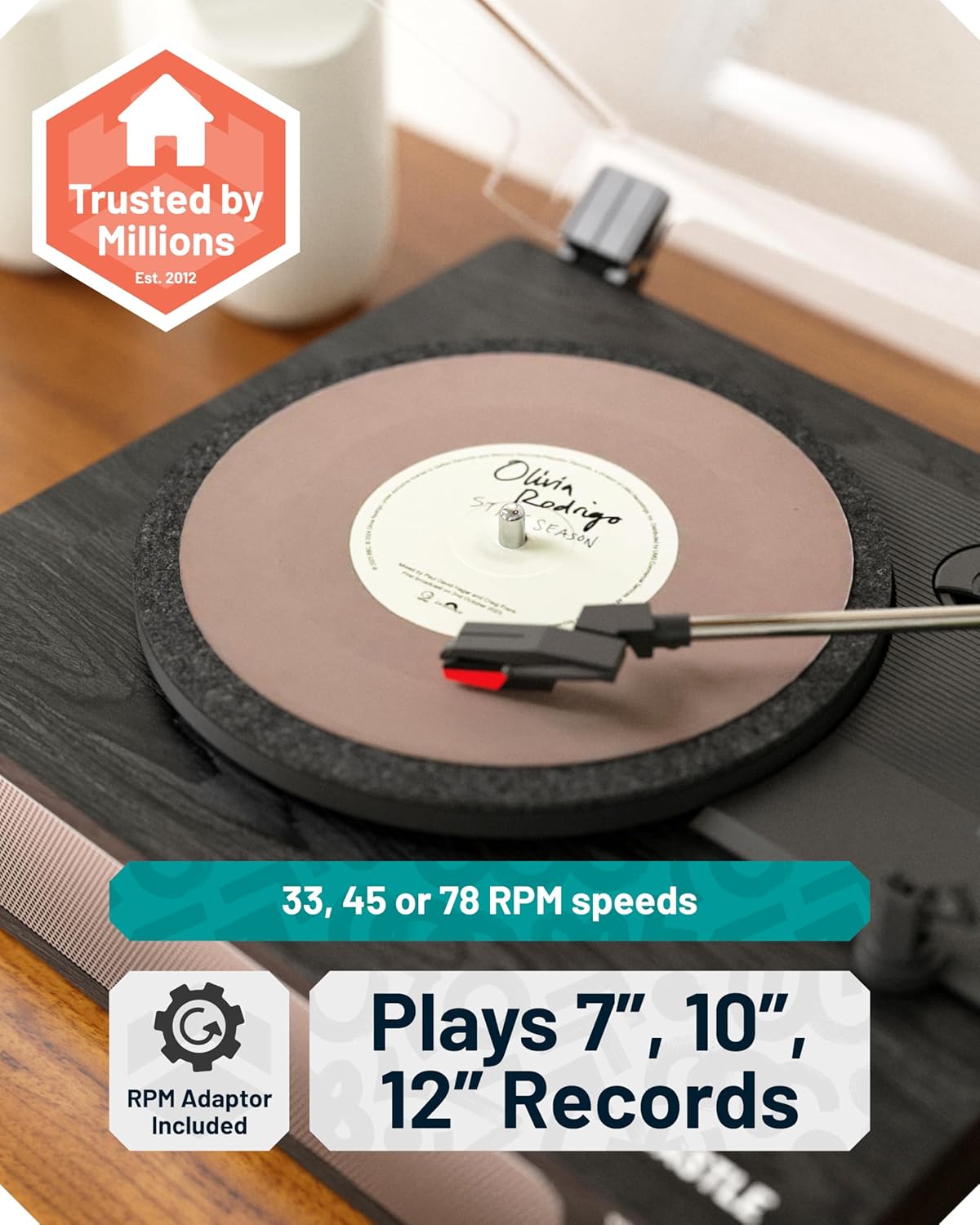 Majority Turntable TT100 Belt Drive & Integrated 20W Speakers (Oakcastle)