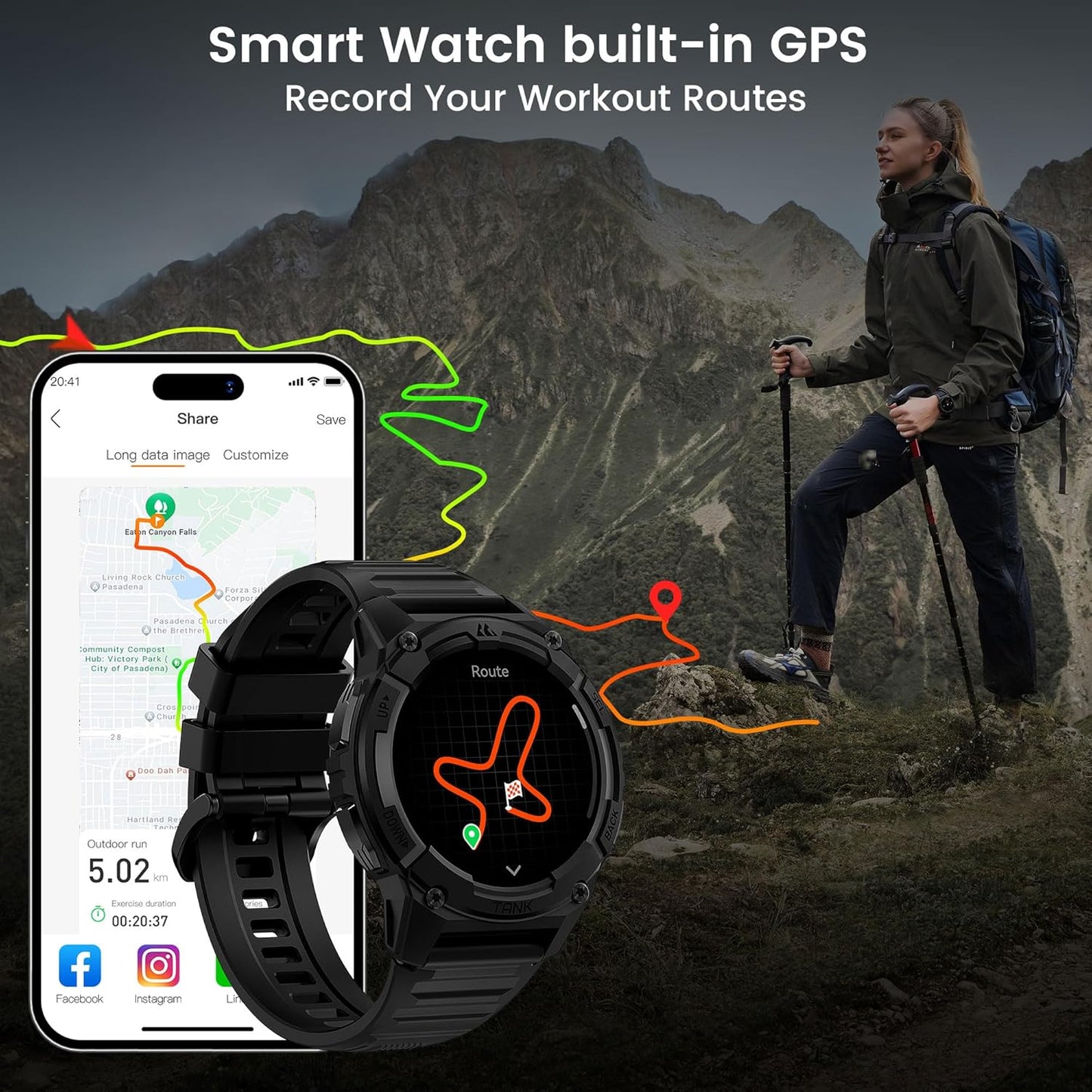 Kospet TANK S2 Rugged Smartwatch GPS Silicone Black