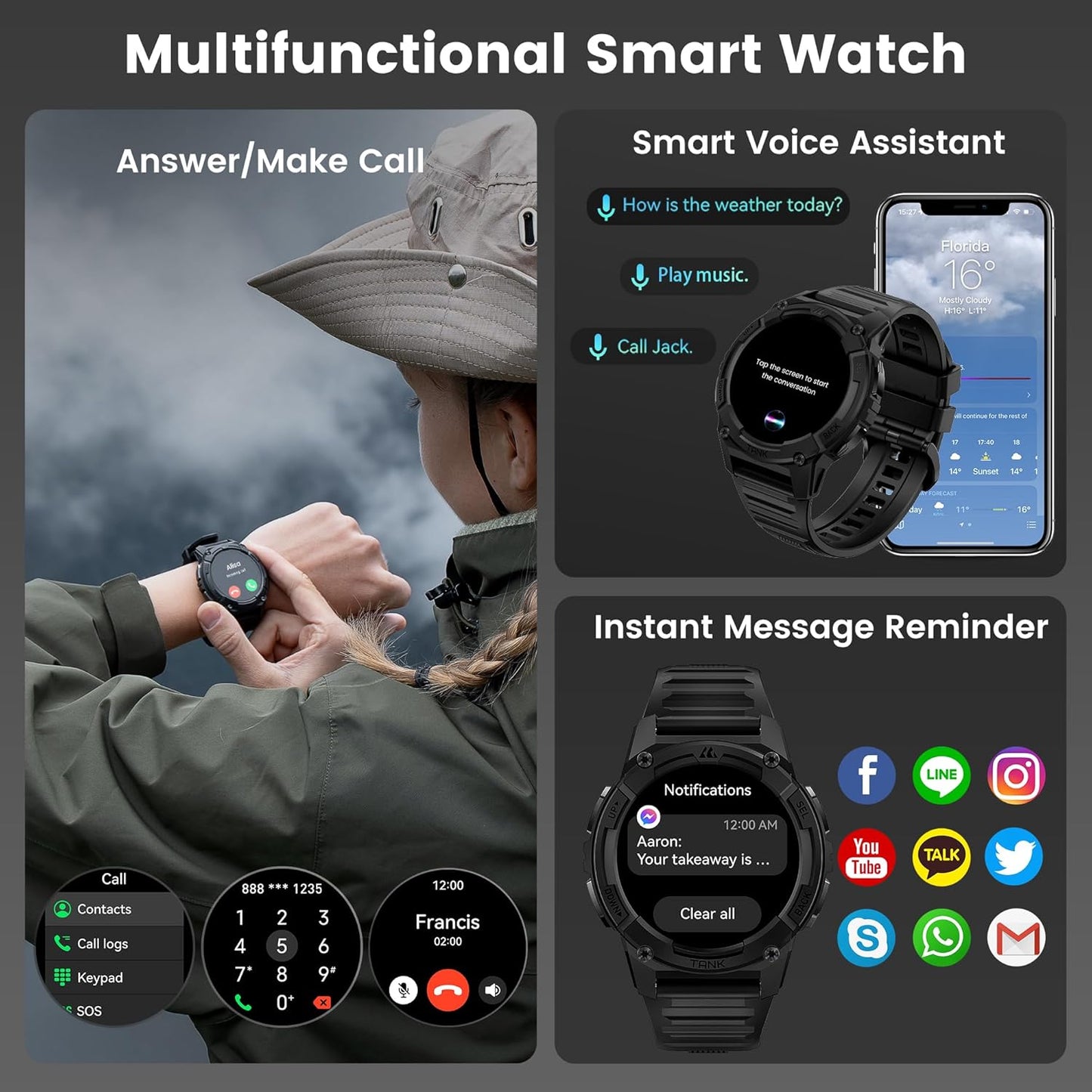 Kospet TANK S2 Rugged Smartwatch GPS Silicone Black