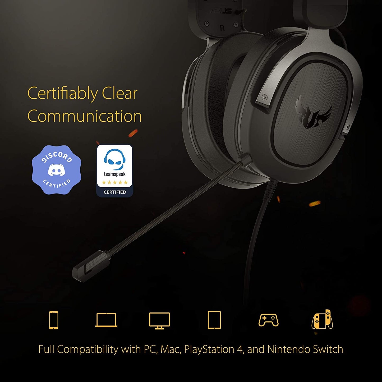 ASUS TUF GAMING H3 Gun Metal - Gaming Headset 3.5mm