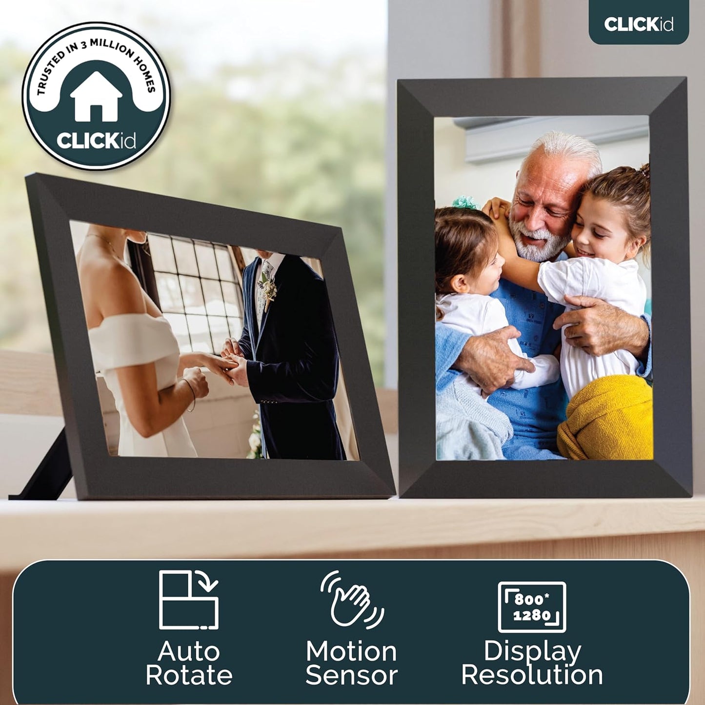 Majority CLICKid Snap10 10.1'' Photo Frame with Frameo App WiFI/Touch