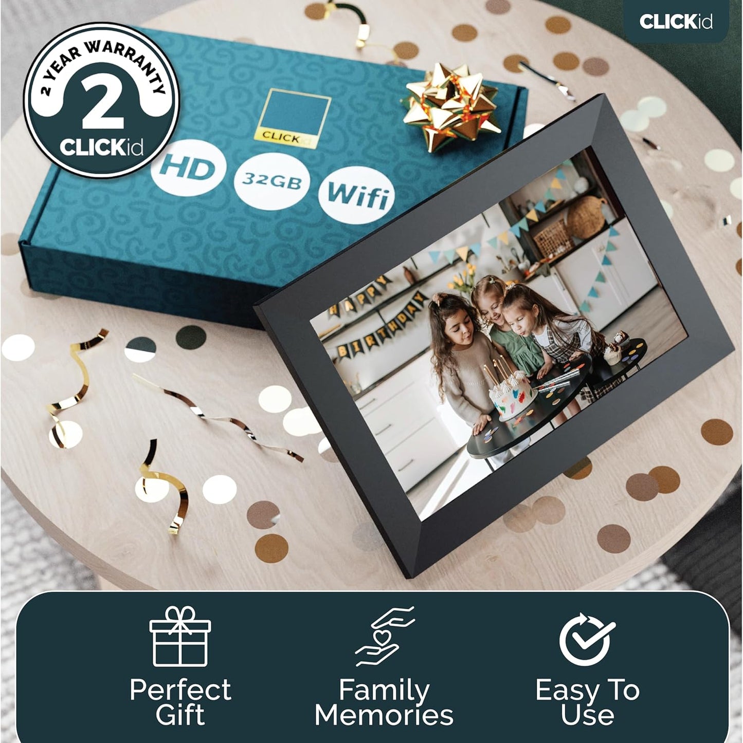 Majority CLICKid Snap10 10.1'' Photo Frame with Frameo App WiFI/Touch