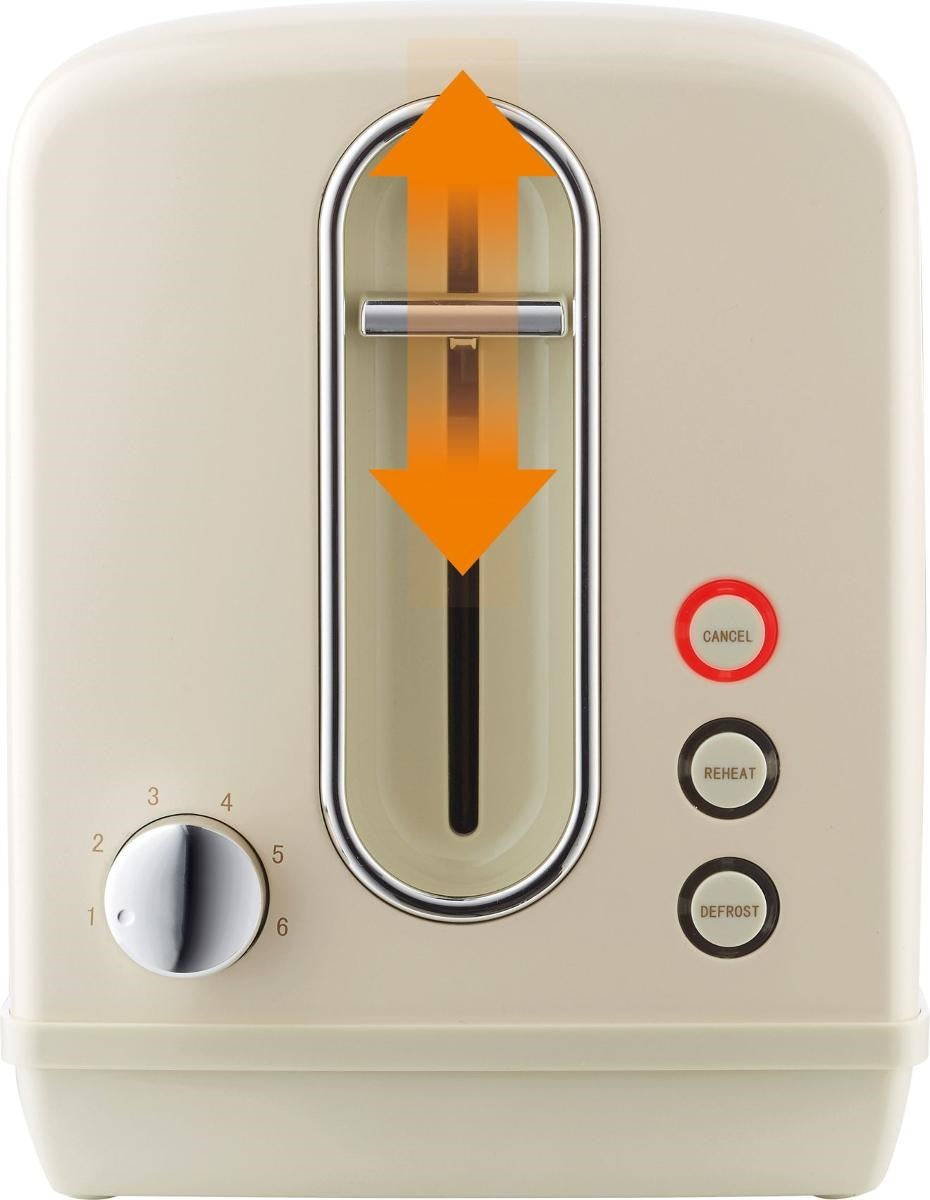 Gorenje T1100CLI Kitchen Toaster 850W 2 Slots 6 Heating Levels Ivory Metal