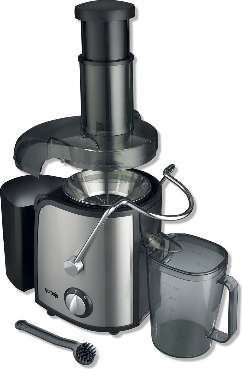 Gorenje Kitchen Juicer 800W 1.5L Pulp Container XL Tube JC805EII Inox/Black