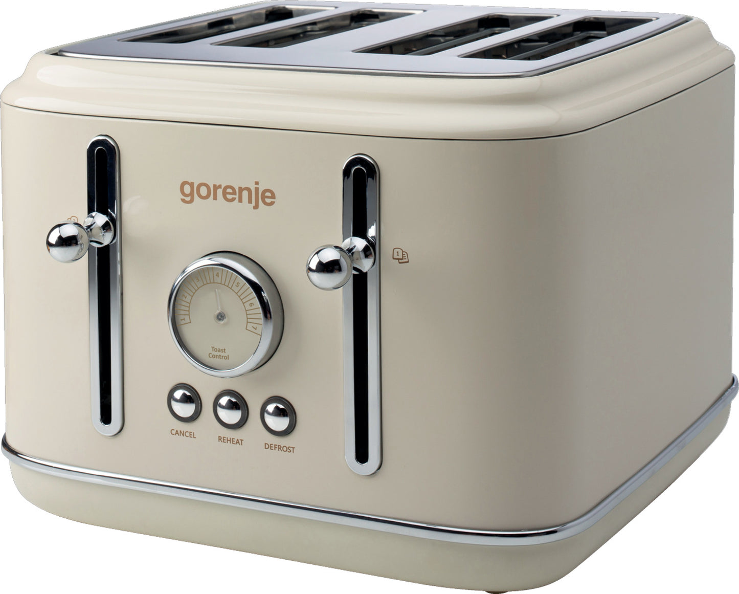Gorenje T2300CLIN Kitchen Toaster 2300W 4 Slots 6 Heating Levels Classico Ivory