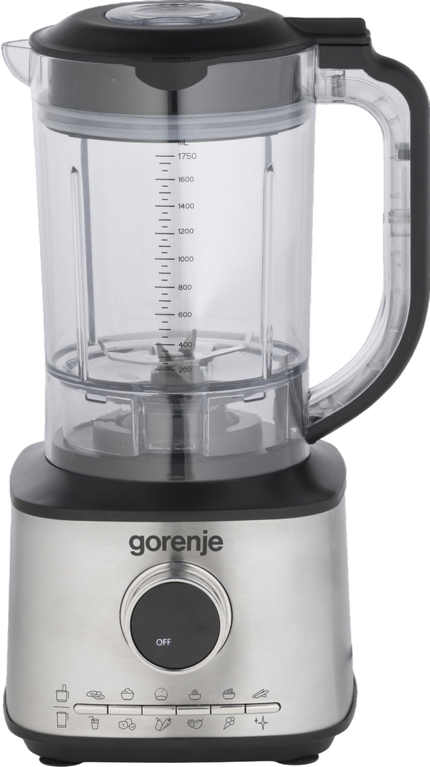 Gorenje SBR1500E Kitchen Blender Food Processor 1500W with 8 attachments Black/Inox
