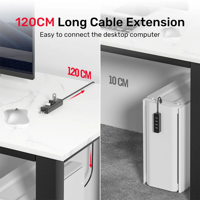 Unitek Y-3089 4x USB-A 3.0 Ports & 1x USB-C Power Port with 1.2m Cable