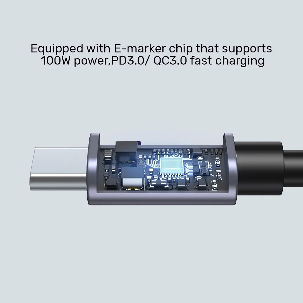Unitek C14123BK-3M MC USB-C Cable PD100W L-Shape 3.0m