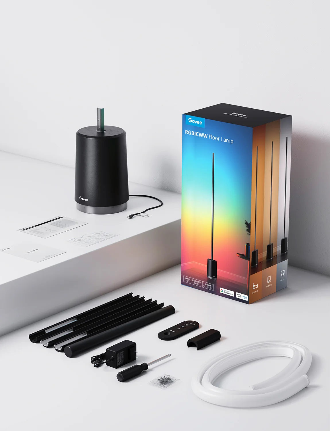 Govee H6072 RGBICWW Lyra Corner Floor Lamp
