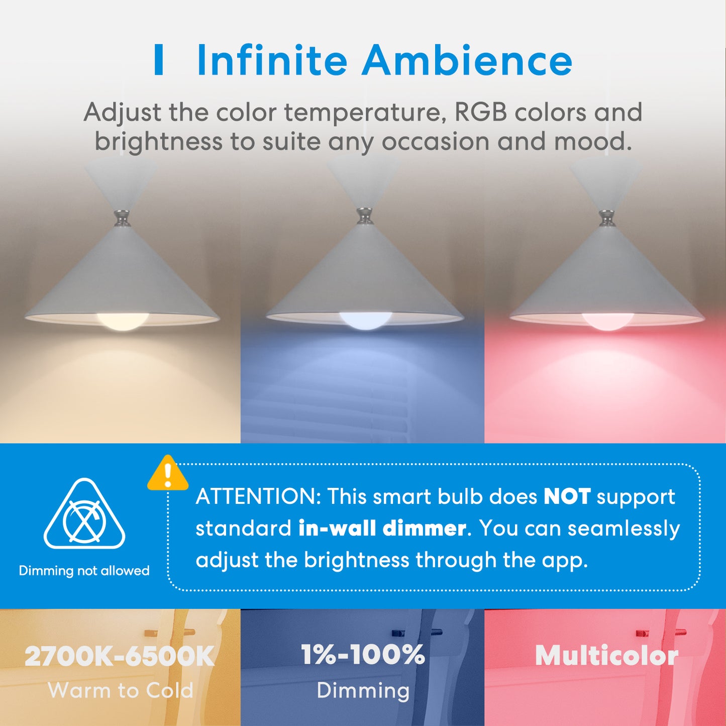 Meross MSL120HK-UK Homekit Smart Wi-Fi LED Bulb RGBWW E27
