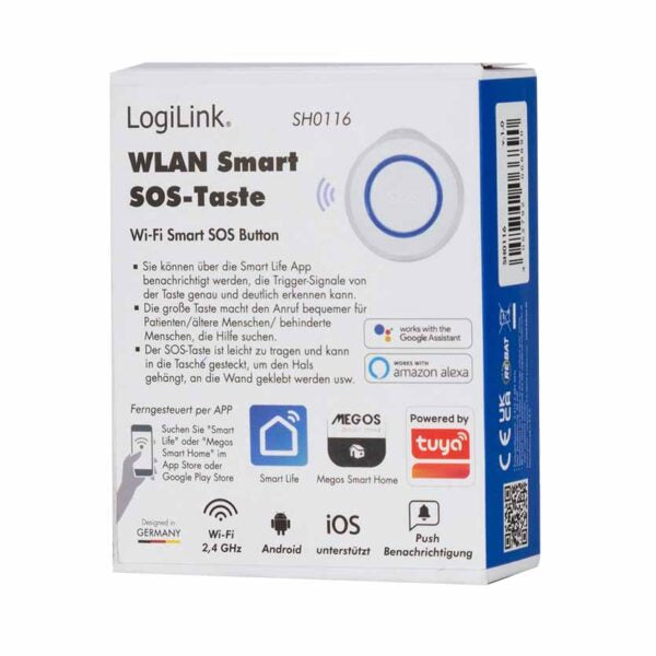 LOGILINK SH0116 WI-FI SMART SOS CALL BUTTON, TUYA COMPATIBLE