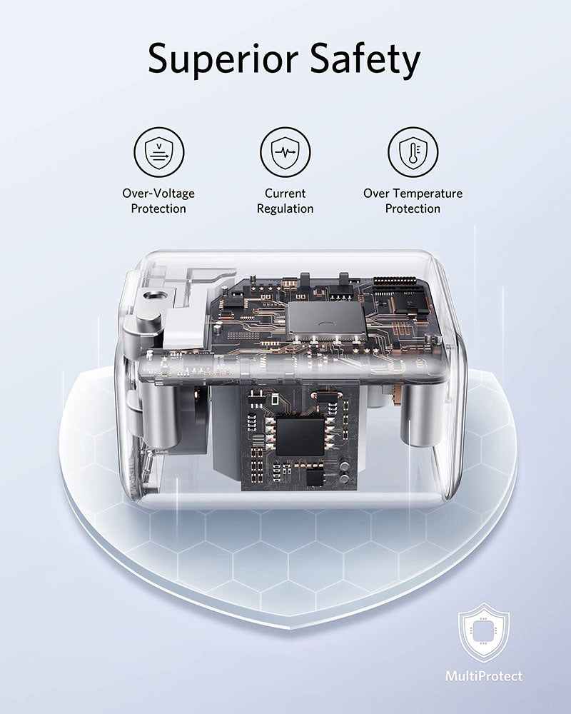 Anker PowerPort III 25W USB-C Wall Charger with UK EU & US plug