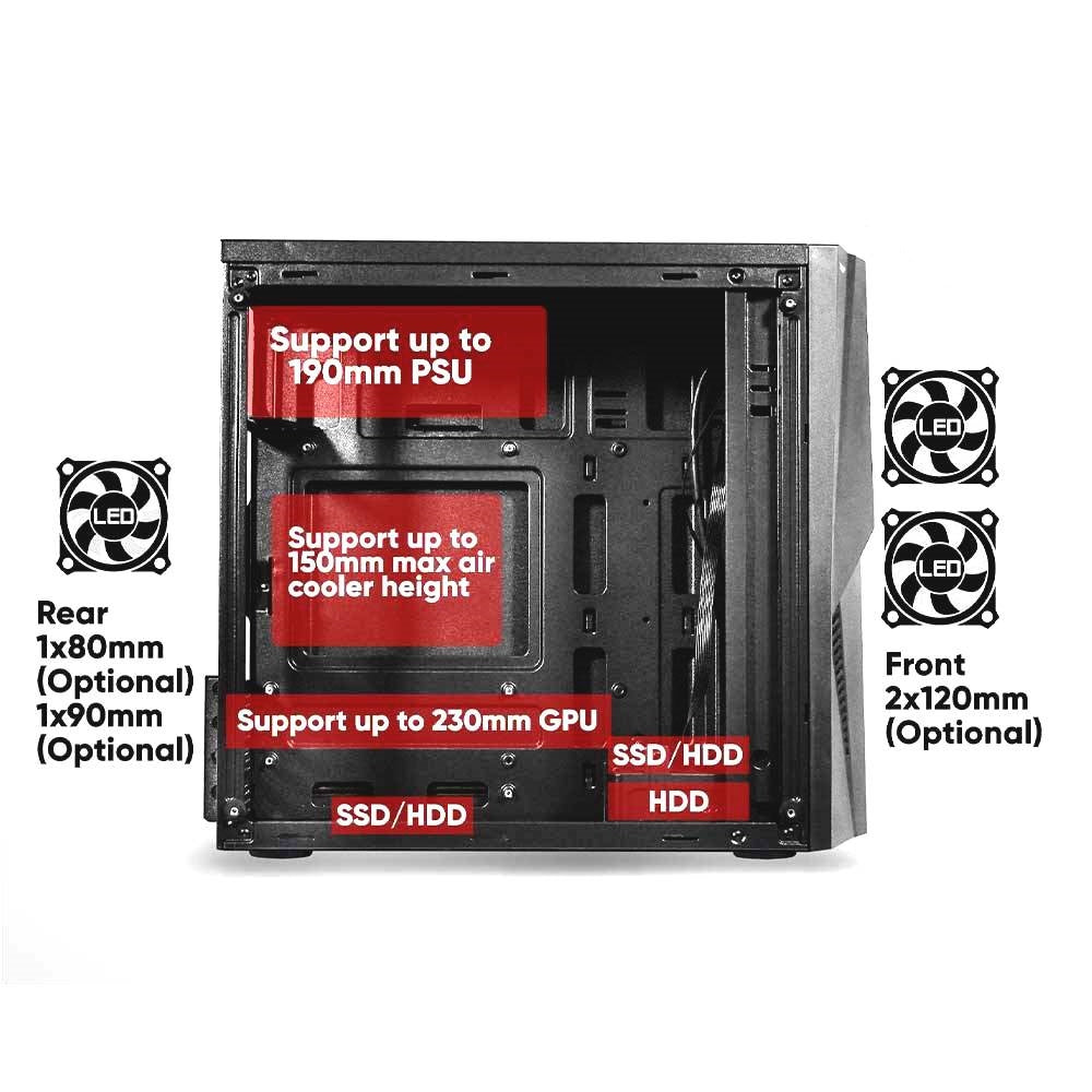 Armaggeddon TRON1 X MTX Gaming Case Black