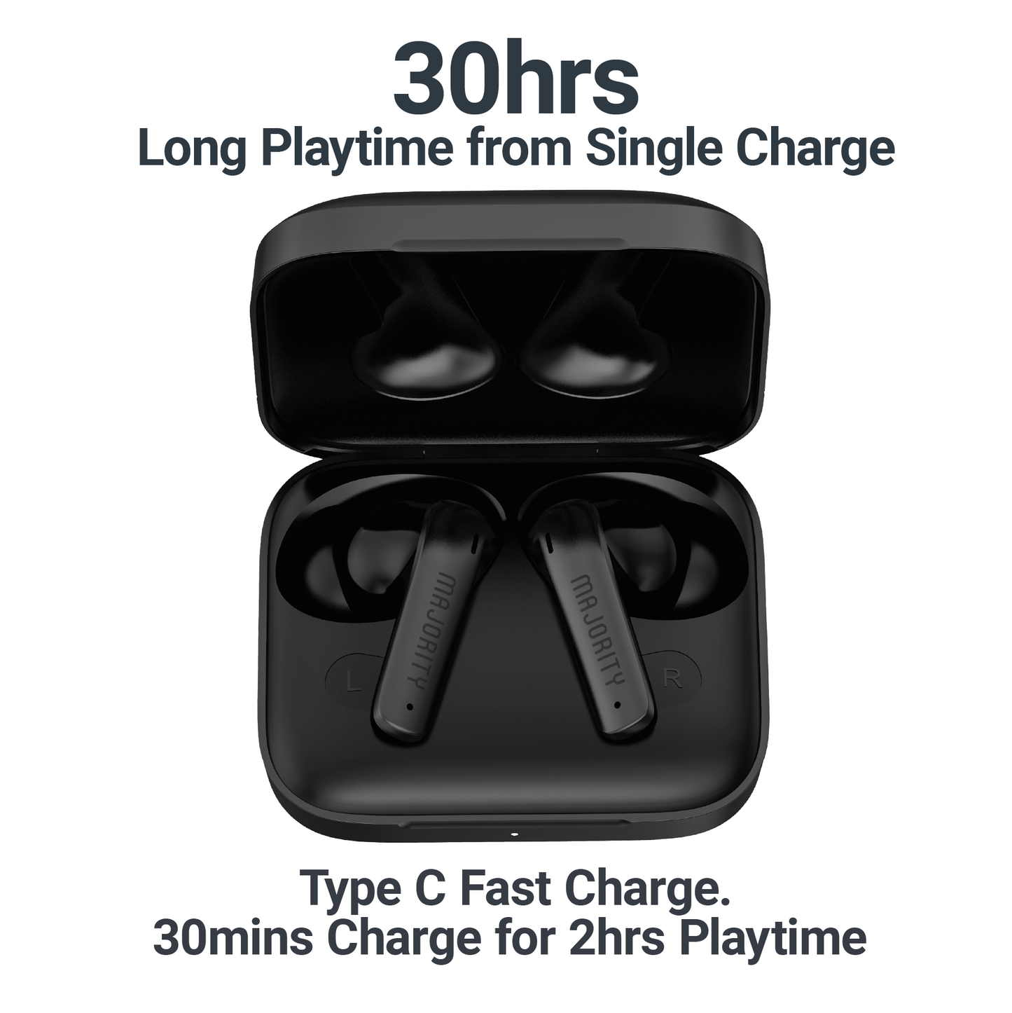 Majority TRU-1 TWS Earphones IPX7 Black