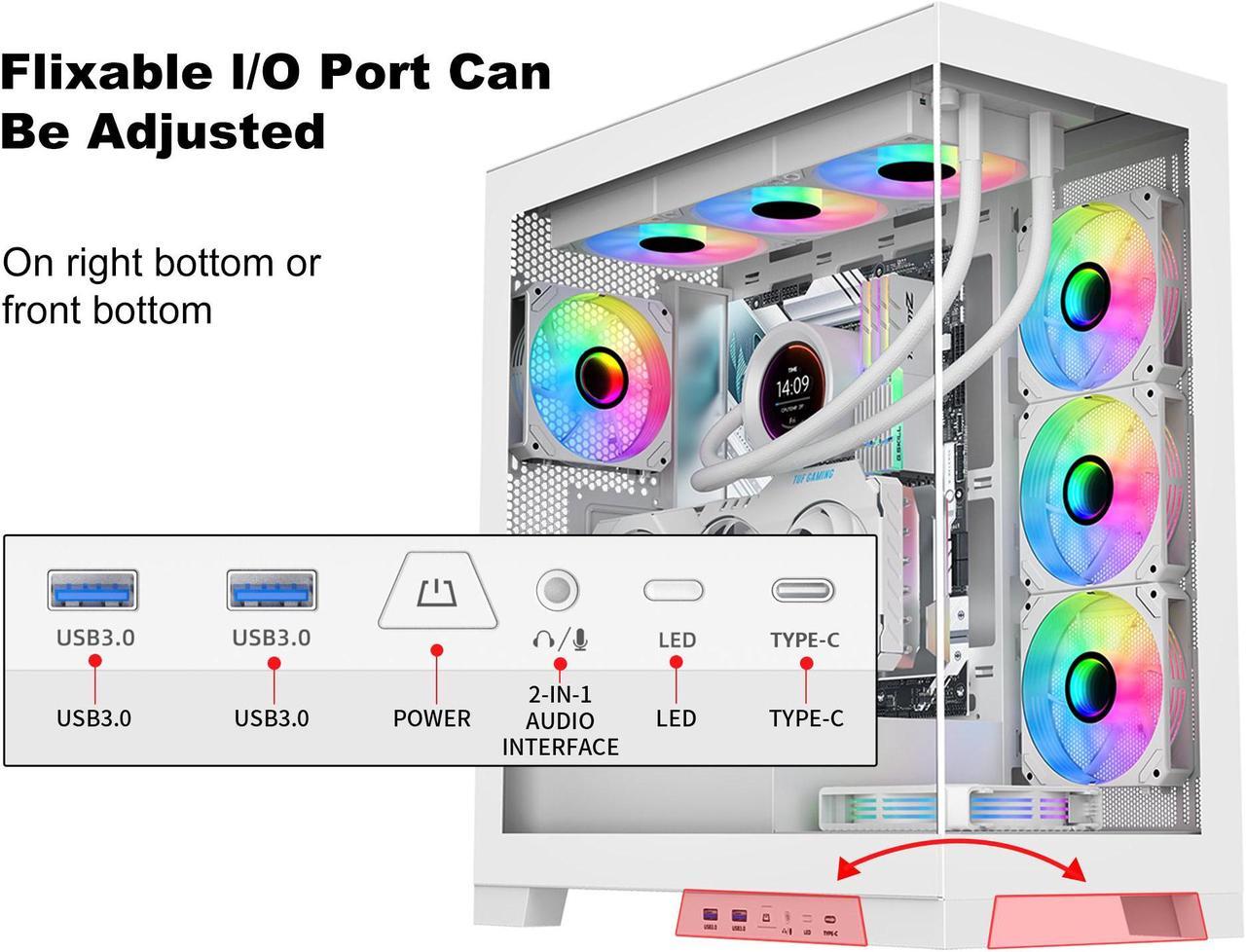 SAMA, 4503 WHITE FULL TOWER 40SERIES GPU DOUBLE TEMPERED GLASS GAMING PC CASE