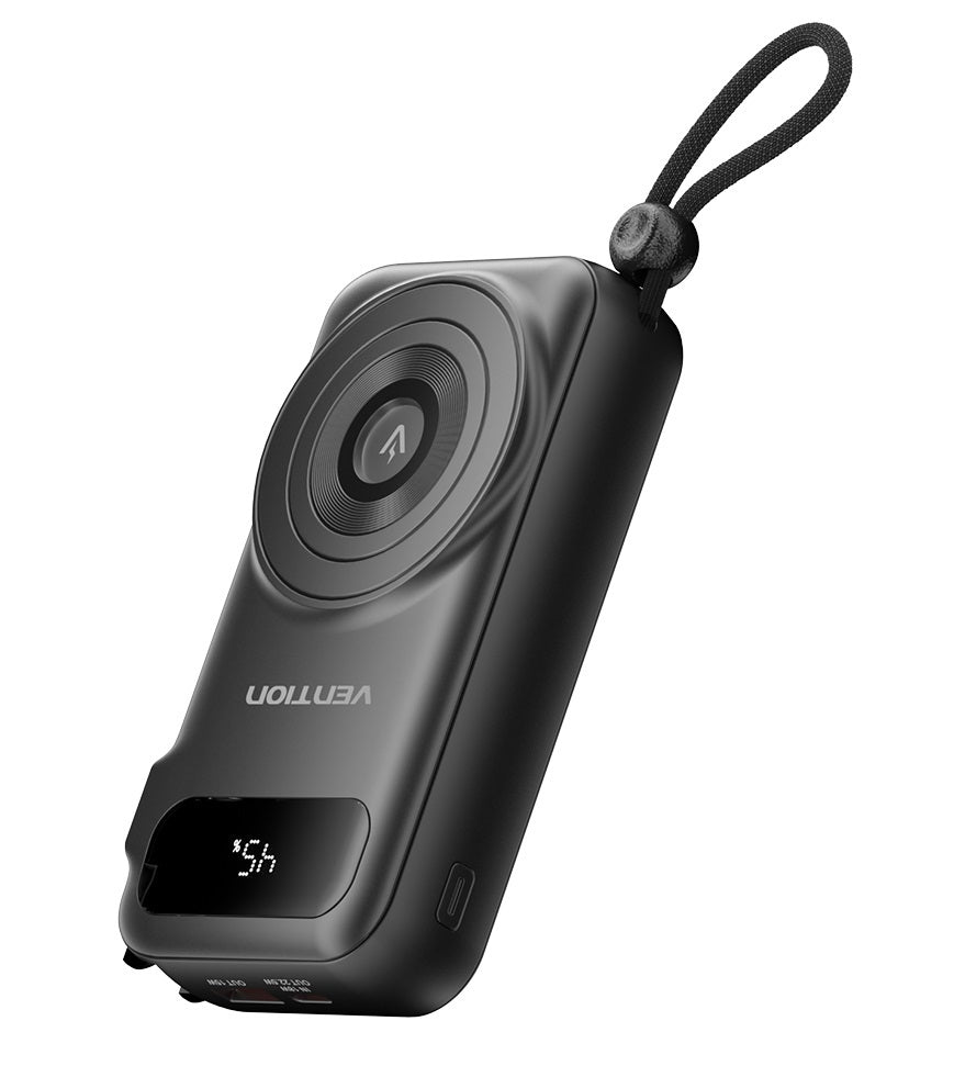 Vention Powerbank Wireless+Travel Charger 6in1 10000mAh Black FHXB0